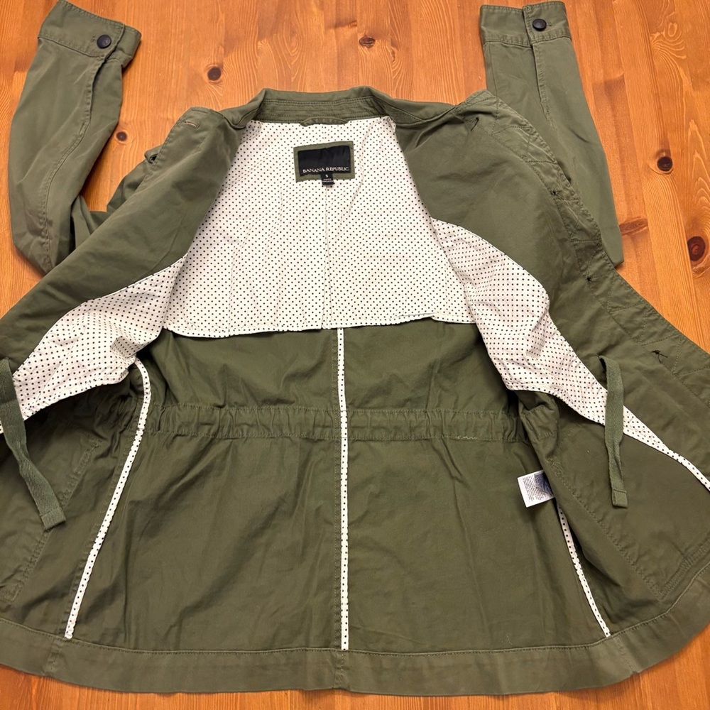 Banana Republic Utility Field Military Jacket Women’s Size S Olive Green - Picture 6 of 10